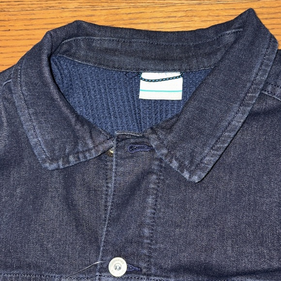 Columbia Flare Gun Trucker Jacket Dark Blue Lined Denim Men's LT Large Tall L - Picture 2 of 8